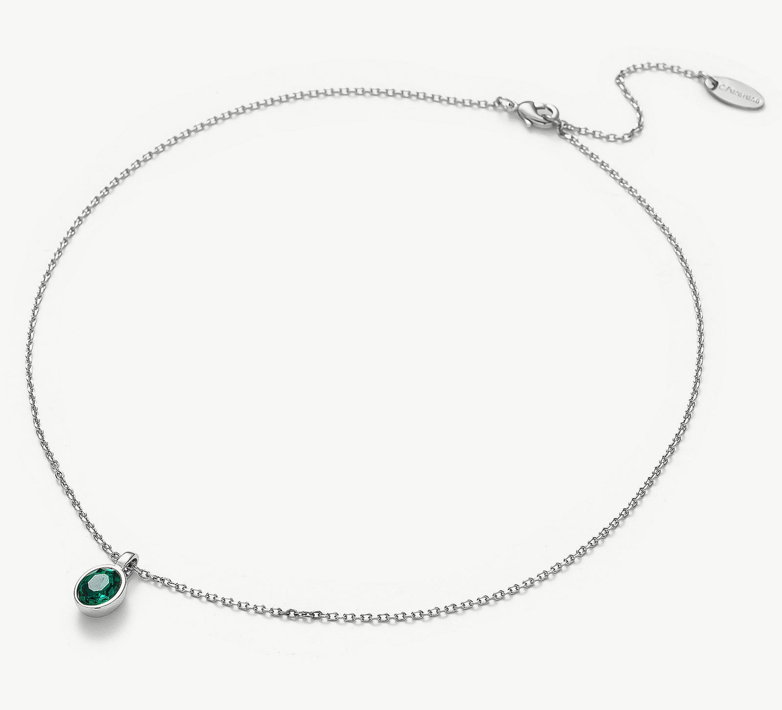 Agate Pendant Necklace in Emerald, a lush emerald charm captured in an agate pendant, creating a stylish and timeless accessory to add a pop of color to your ensemble
