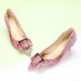Metal Tie Kitten Heel Pumps (Olivia)