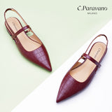 Pointed Toe Slingback Flats (Freya)（SALE）