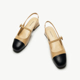 Cape Toe Block Heel Slingbacks(Kara F)