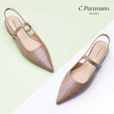 Pointed Toe Slingback Flats (Freya)（SALE）