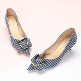 Metal Tie Kitten Heel Pumps (Olivia)