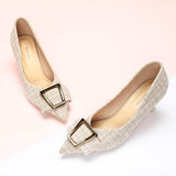 Metal Tie Kitten Heel Pumps (Olivia)