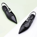 Pointed Toe Slingback Flats (Freya)（SALE）