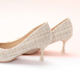 Metal Tie Kitten Heel Pumps (Olivia)