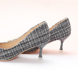Metal Tie Kitten Heel Pumps (Olivia)