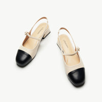 Cape Toe Block Heel Slingbacks(Kara F)