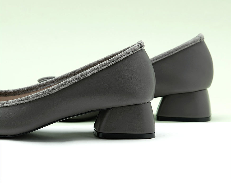 Chic Grey Women's Heeled Shoes
