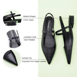 Pointed Toe Slingback Flats (Freya)（SALE）