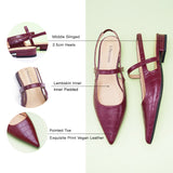 Pointed Toe Slingback Flats (Freya)（SALE）