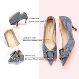 Metal Tie Kitten Heel Pumps (Olivia)