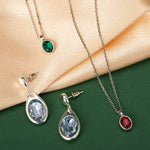 Agate Pendant Necklace with Emerald, a chic emerald accent to enhance your style, showcasing a stylish agate pendant in a vibrant green hue, adding a touch of modern flair to your neckline