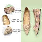 Chic and sophisticated beige Camellia tweed shoes