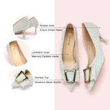 Metal Tie Kitten Heel Pumps (Olivia)