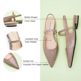 Pointed Toe Slingback Flats (Freya)（SALE）
