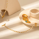  White Pearl Bracelet, a statement of classic elegance, this bracelet features a strand of white freshwater pearls, offering a timeless accessory that complements both casual and formal attire.