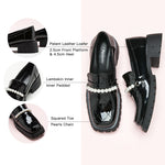 Luxurious Pearl Chain Slip-Ons