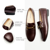 Gold Bit Round Toe Loafers (Loraine)