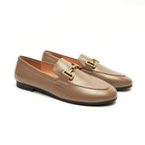 Gold Bit Round Toe Loafers (Loraine)