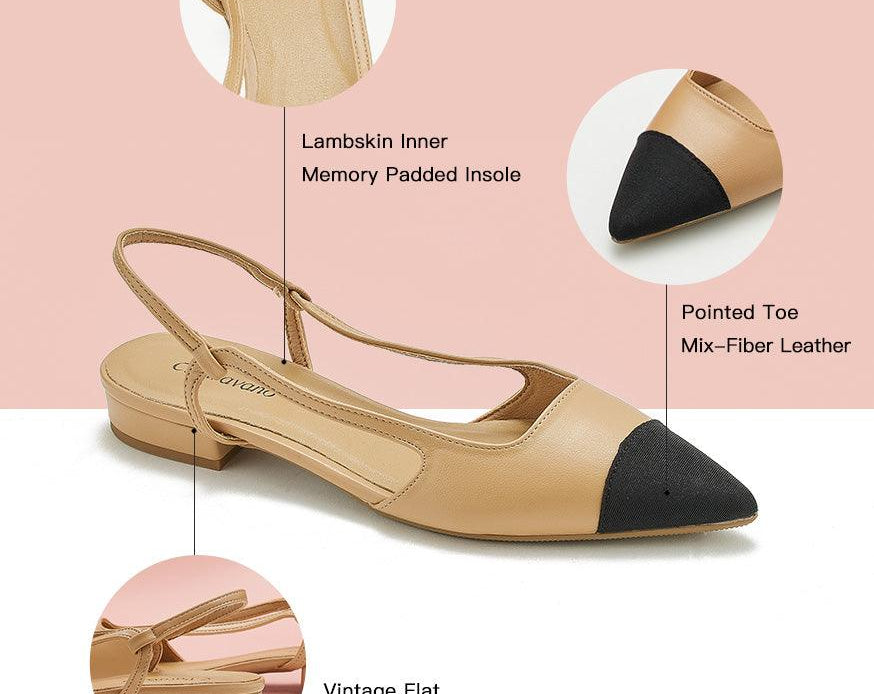 "Classic Beige Slingback Flats - Your Go-To Casual Elegance"