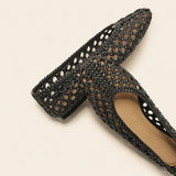 Handwoven leather Ballet Flat (Demi）