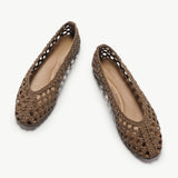 Handwoven leather Ballet Flat (Demi）