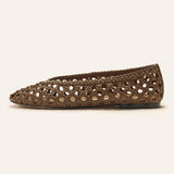 Handwoven leather Ballet Flat (Demi）