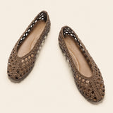 Handwoven leather Ballet Flat (Demi）