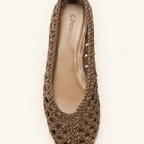Handwoven leather Ballet Flat (Demi）