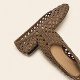 Handwoven leather Ballet Flat (Demi）