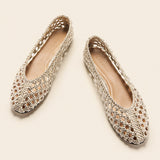 Handwoven leather Ballet Flat (Demi）