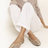 Handwoven leather Ballet Flat (Demi）