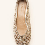 Handwoven leather Ballet Flat (Demi）