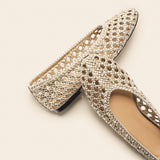 Handwoven leather Ballet Flat (Demi）