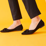 Black Suede Ballet Flats, a modern and edgy option for city living with a touch of sophistication.