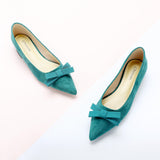 Bowknot Suede Flats (Aida)（SALE）