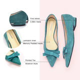 Bowknot Suede Flats (Aida)（SALE）