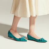Bowknot Suede Flats (Aida)（SALE）