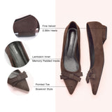 Bowknot Suede Flats (Aida)（SALE）