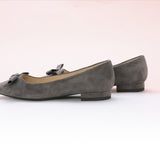 Bowknot Suede Flats (Aida)（SALE）