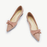 Bowknot Suede Flats (Aida)（SALE）