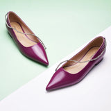 Crystal Chain Pointed Toe Flats (Aida)