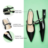 Crystal Strap Slingback Flats (Aida)