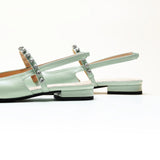 Crystal Strap Slingback Flats (Aida)
