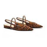 Crystal Strap Slingback Flats (Aida)