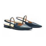 Crystal Strap Slingback Flats (Aida)