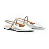 Crystal Strap Slingback Flats (Aida)