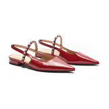 Crystal Strap Slingback Flats (Aida)