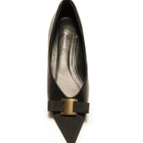 Pointed Toe Metal Tie Flats (Aida)