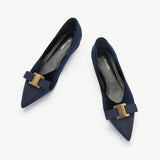 Metal Tie Velvet Flats (Aida) Sale
